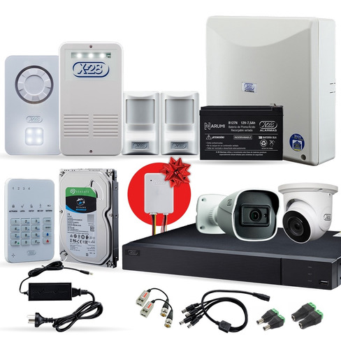 Kit Sistema De Alarma + Cámaras X-28 Con Link Dvr De Regalo