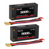 2 Baterias Lipo 7.4v 5000mah 100c 2s T Plug Hoovo