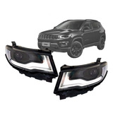 Farol Direito Jeep Compass Com Motor Led E Xenon 17 A 2021