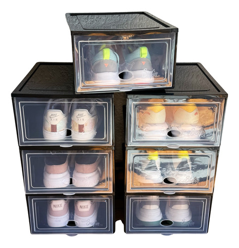 Cajas Organizador Zapatos Plastico Grande Con Tapa X4 Unid