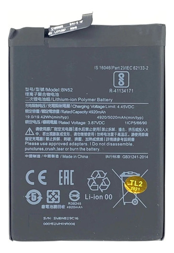 Bateria Compatible Con Xiaomi Redmi Note 9 Pro Bn52
