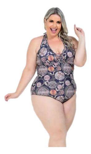 Maiô Lycra Plus Size Trança Busto C/bojo Do Tam 46 Ao 60