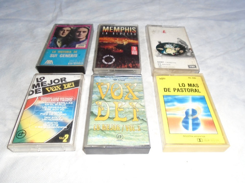 Lote De 6 Cassettes De Música . Lo Mejor Del Rock Argentino