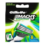 Gillette Match 3  Sensitive Repuesto X 8  Cartuchos