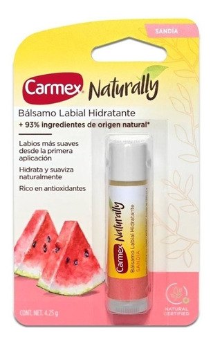 Balsamo Labial Hidratante Carmex Naturally Sandia 4.25 G