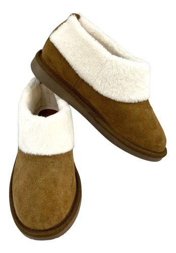 Pantuflas Mujer Stahl 3889 Originales Bota Piel Gamuza Beige
