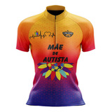 Camisa De Ciclismo Feminina Manga Curta Mãe De Autista Rkc