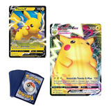 Carta Pokémon Pikachu Vmax E Pikachu V Com Lote 100 Cartas