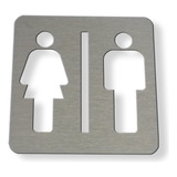 Señal Cartel Baño Hombre Y Mujer 90x90mm Unisex Mixto 