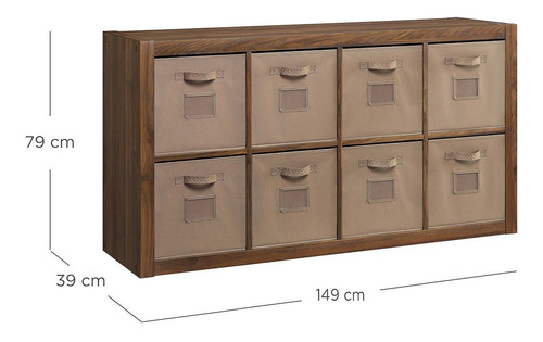 Mueble Organizador Con 8 Cestos De Tela Cajas Almacenamiento