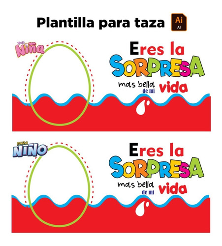 Plantilla Para Tazas Kinder Sorpresa Editable