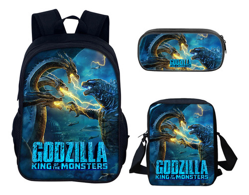 Mochila Godzilla Godzilla De Tres Piezas Con Estampado Perif