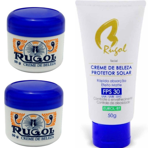 2 Rugol Creme De Beleza 50g + 1 Rugol Fps 30 50g