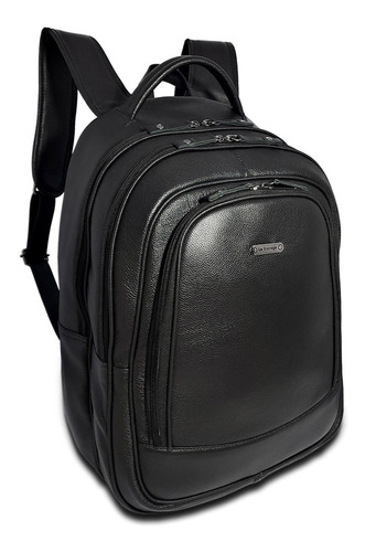 Mochila Masculina Couro Legítimo Com Suporte Para Notebook