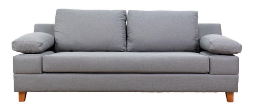 Sillon Cama Gris 2 Cuerpos Pana Placa Soft Premium Living