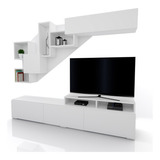 Modular Moderno Mueble Living Para Lcd Led Panel Rack Color Blanco