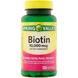 Biotina 10.000mcg 120 Caps Softgels Spring Valley Usa