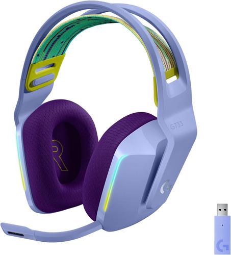 Auriculares Inalámbricos Logitech G733 Lightspeed Rgb, Lila