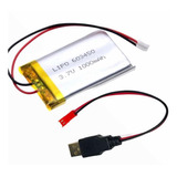 Batería 3.7v 1000mah Litio Lipo Con Conexión Usb Para Cargar