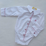 Body Camisa Unissex Branco Bebê Pilcha, Batizado, Social