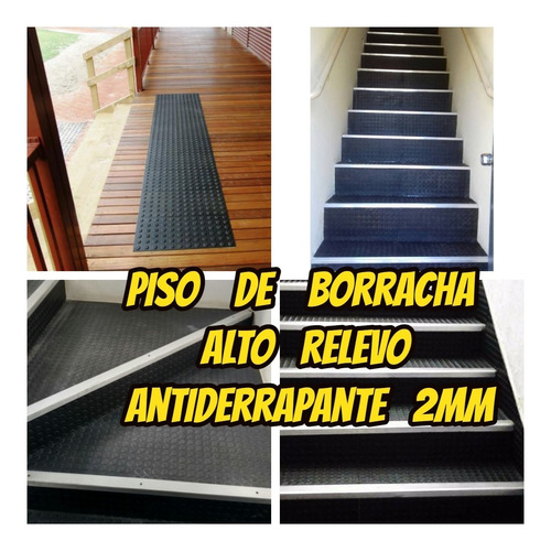 10m² De Piso Borracha Moeda Preto 3mmx10mt Compx 1mt Largura