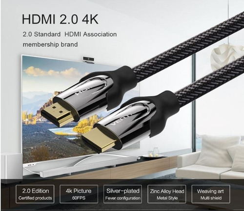 Cabo Hdmi 2.0 4k 60hz 3d Hdr 1,5m Vention Monster Ultra Hd