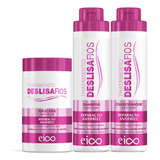 Eico Deslisa Fios Shampoo Condicionador 800ml + Máscara 1kg