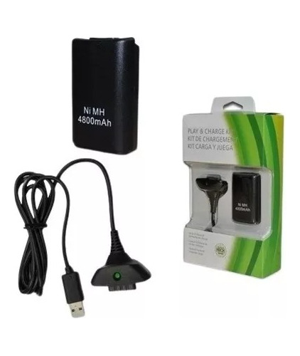 Kit Carga Y Juega Para Control X 360 Cable Y Pila