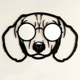 Perro Salchicha Madera/mdf Con Gafas De Espejo | 60 Cm