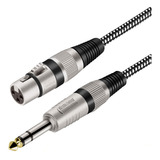 Cable Xlr Hembra A Trs De 1/4 Pulgadas De 30 Pies, Trenzado