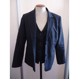 Kit De Blazer + Colete Feminino Risca De Giz Tam P Usado