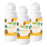 Diadie 3pack Desodorante Natural Kids. Para Niños. Roll On Fragancia Powder