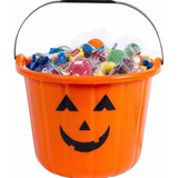 Canasto, Balde, Recipiente Para Dulces Calabaza Halloween