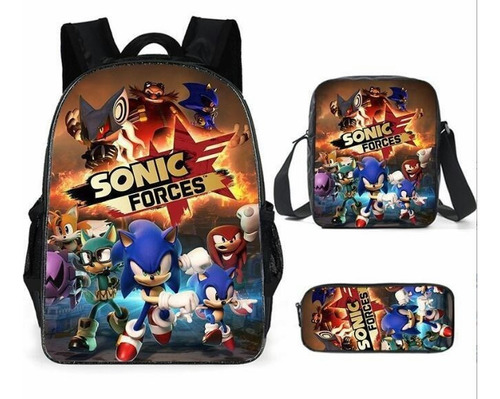 Mochila Sonic 3 Junior Mochila Niños Bolsa Zapatos Niñas Reg