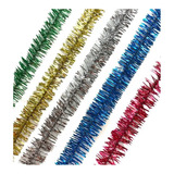 Lameta Colores 6cm Pack X 5 - Boa Guirnalda Deco Navidad 