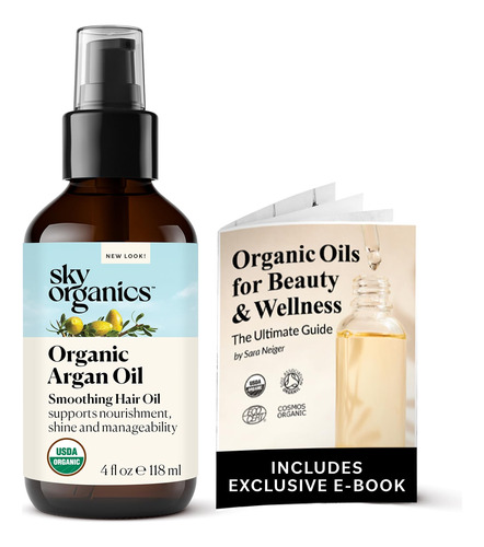 Sky Organics Aceite De Argan Organico Para Cabello, 100% Pur