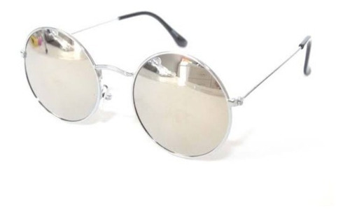 Óculos De Sol Round 3447 John Lennon  Prata Espelhado Retro 