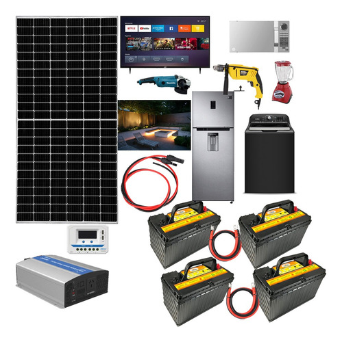 Kit Panel Solar Autónomo Para Refrigerador Focos Tv 5760wats