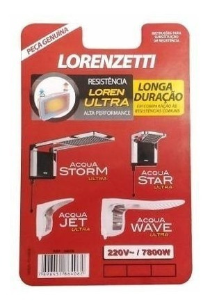 Resistencia Lorenzetti Loren Ultra Acqua Storm 7800w / 220v