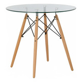 Mesa De Comedor Eames 80cm Redonda Vidrio