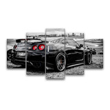 Quadro Carro Gtr Nissan 5 Peças Quarto Sala Escritorio