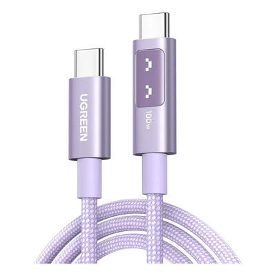 Cable Ugreen Uno Usb C Usb C 100w Pantalla Led 1m iPhone Sam Color Purpura | Envío gratis