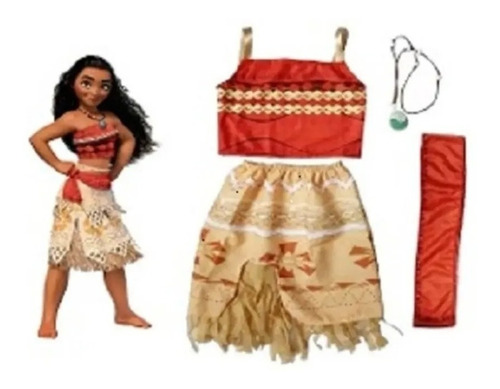 Fantasia Infantil Princesa Moana Para Meninas 1 A 9 Anos 