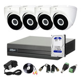 Kit Seguridad Dahua Full Hd 4 Canales+ 4 Domos Metalicos+1tb