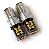 Foco Led 1157 15smd 12v Ambar Fijo/strobo