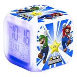 Reloj Despertador Led Infantil Super Mario Fan Video Juegos