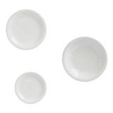 Set Platos Completo Playo Postre Hondo Blancos Kremer X 3 Un