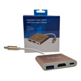 Adaptador Hub Thunderbolt Usb 3.1 Tipo C Hdmi 4k 3 Em 1