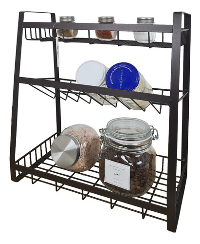 Organizador Cocina 3 Niveles Especiero Frascos Metal