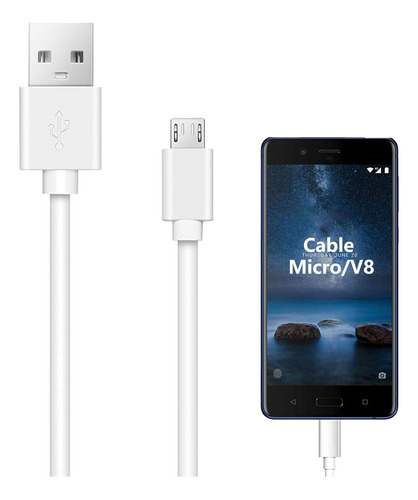 Cable V8 Micro Usb Para Moto LG Samsung Xiaomi Huawei 2m